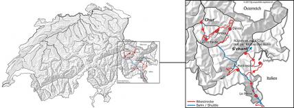 Freeride-X - Chur - S-chanf, Karte