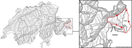 2-Pässe-Fahrt Stelvio, Karte