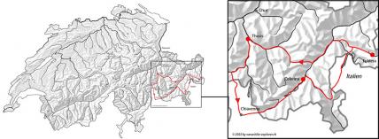 6 Pässe Fahrt Graubünden, Karte