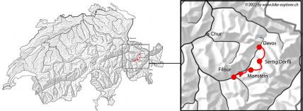 Walserweg: Filisur - Davos, Karte