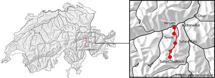 Walserweg Safiental, Karte