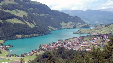 Blick auf den Sarnersee vom Brünig, Gravel Jungfrau