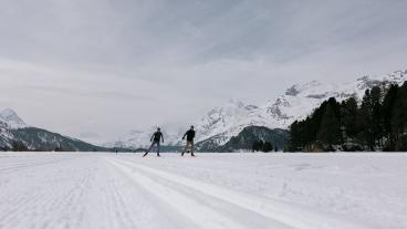 Langlaufen im Engadin zwischen Maloja und Pontresina