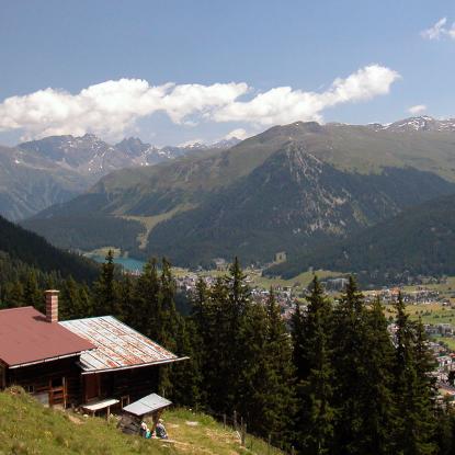 Grischa-Trailrun, Blick auf Davos
